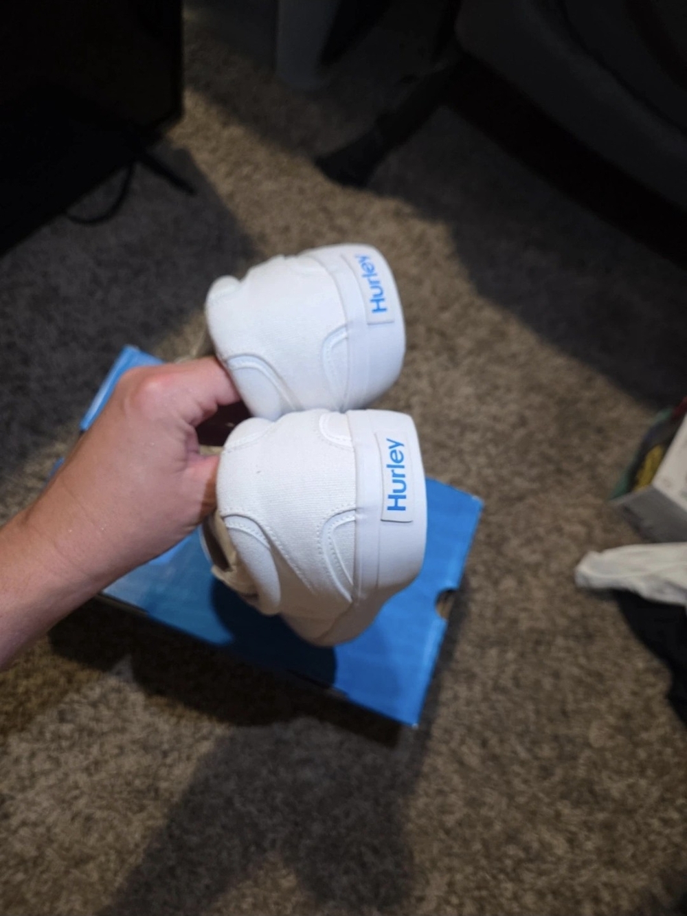 White Slip-On Hurley Canvas Sneakers - Picture 3 of 6